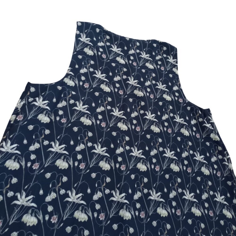 Max Studio Navy Blue Floral Sleeveless Dress - A-Line Mini Dress, Size S - Picture 4 of 8